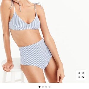 J. Crew high waisted Seersucker swimsuit bottoms